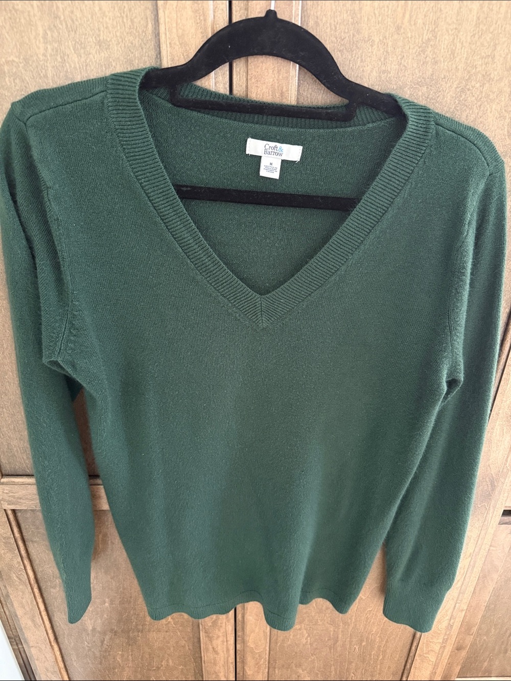 croft & barrow Forest Green “Extra Soft” V-Neck Sweater
